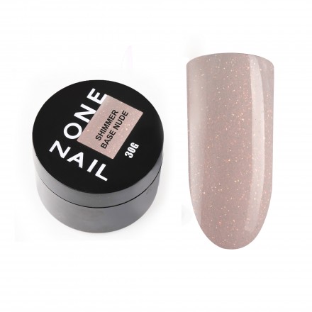 ONE NAIL   База камуфлирующая эластичная c шиммером  (легкие в снятии)  Base  SHIMMER   NUDE  (шайба)   30мл